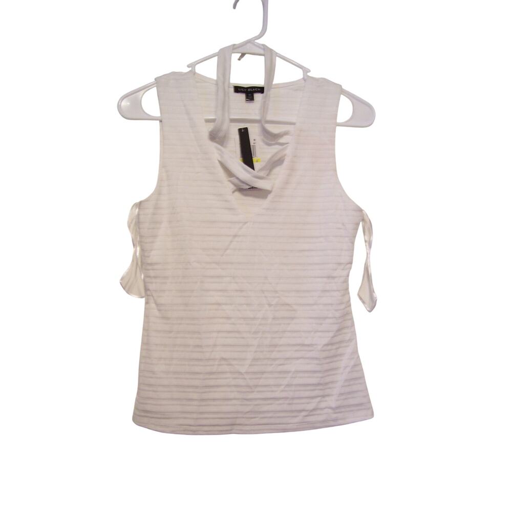 Lily Black Womens Blouse, White, Medium